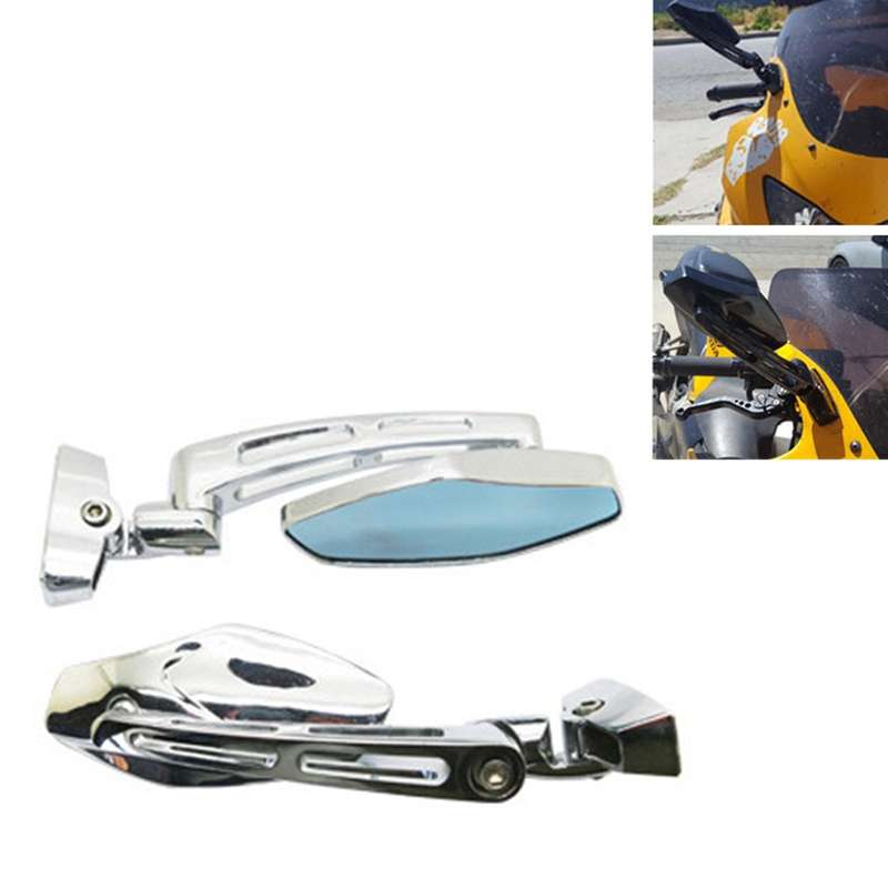 1Pair SF-062 Motorcycle Modified Rearview Mirror Reflective Mirror(Plating Silver)