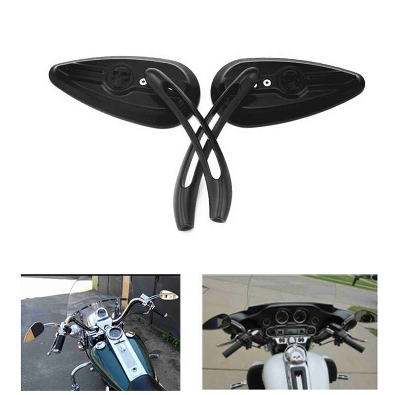SF104 Motorcycle Modified Retro Rearview Mirror Reflective Mirror(Black)