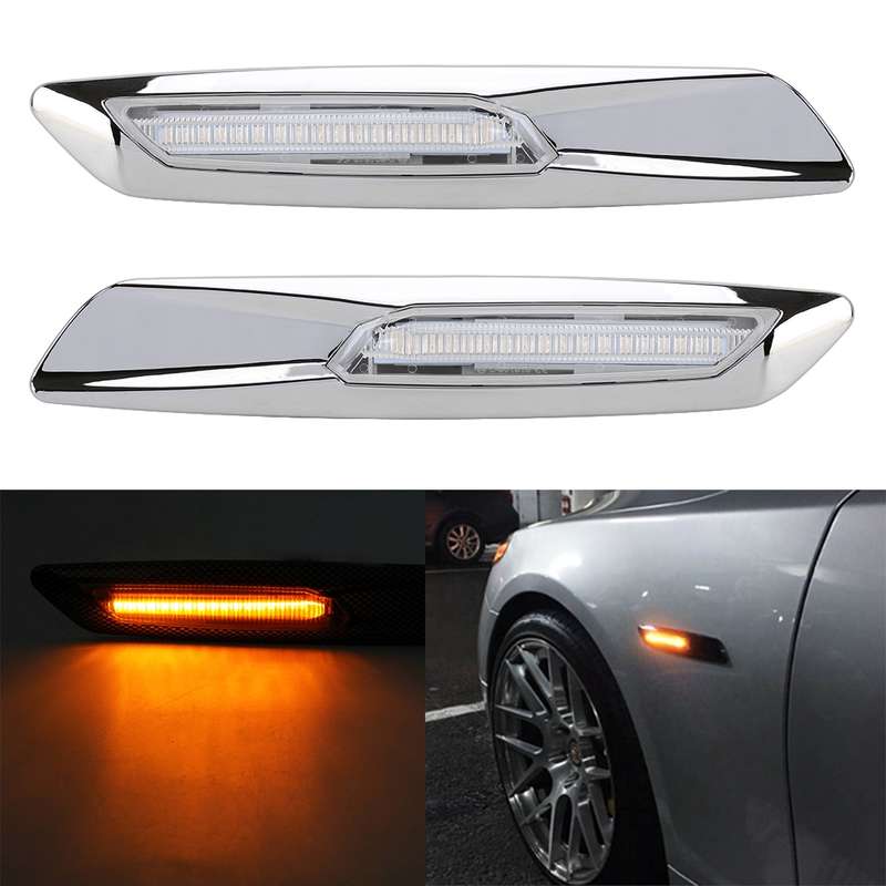 2 PCS Car Fender Light LED Leaf Board Side DC12V / 1.7W for BMW, Yellow Light, Style:A