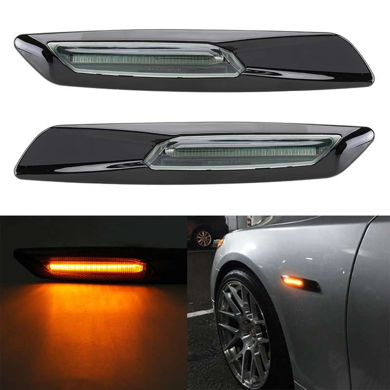 2 PCS Car Fender Light LED Leaf Board Side DC12V / 1.7W for BMW, Yellow Light, Style:D