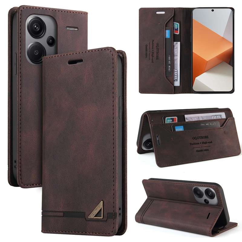 For Xiaomi Redmi Note 13 Pro+ Skin Feel Anti-theft Brush Horizontal Flip Leather Case with Holder(Bl