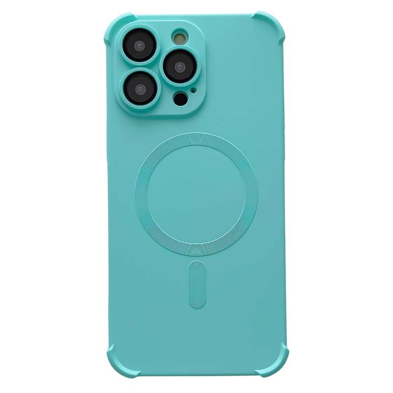 For iPhone 12 Pro Max Four Corner Shockproof Skin Feel MagSafe Magnetic Phone Case(Black)
