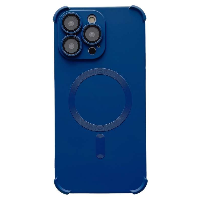 For iPhone 12 Pro Max Four Corner Shockproof Skin Feel MagSafe Magnetic Phone Case(Black)