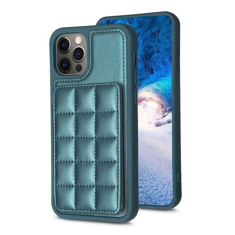For iPhone 11 Grid Card Slot Holder Phone Case(Black)