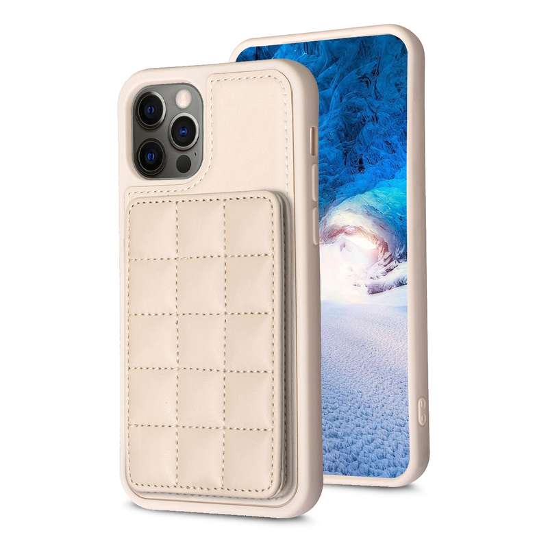 For iPhone 11 Grid Card Slot Holder Phone Case(Black)