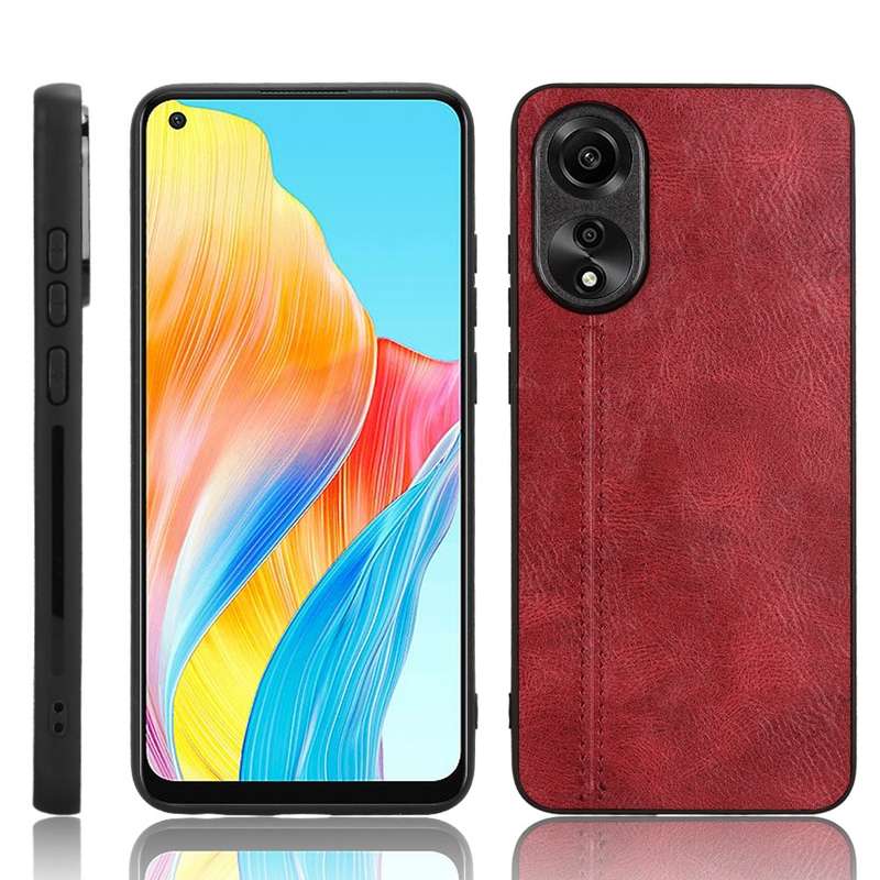 For OPPO A78 4G Cow Pattern Sewing Back Cover Phone Case(Blue)