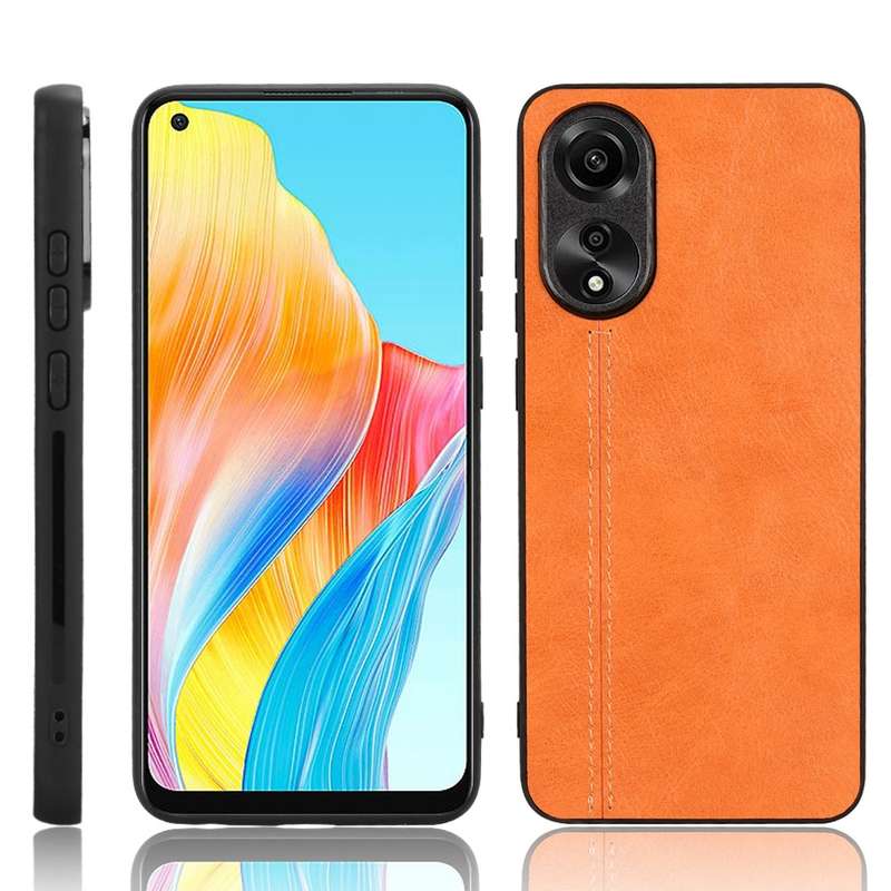 For OPPO A78 4G Cow Pattern Sewing Back Cover Phone Case(Blue)