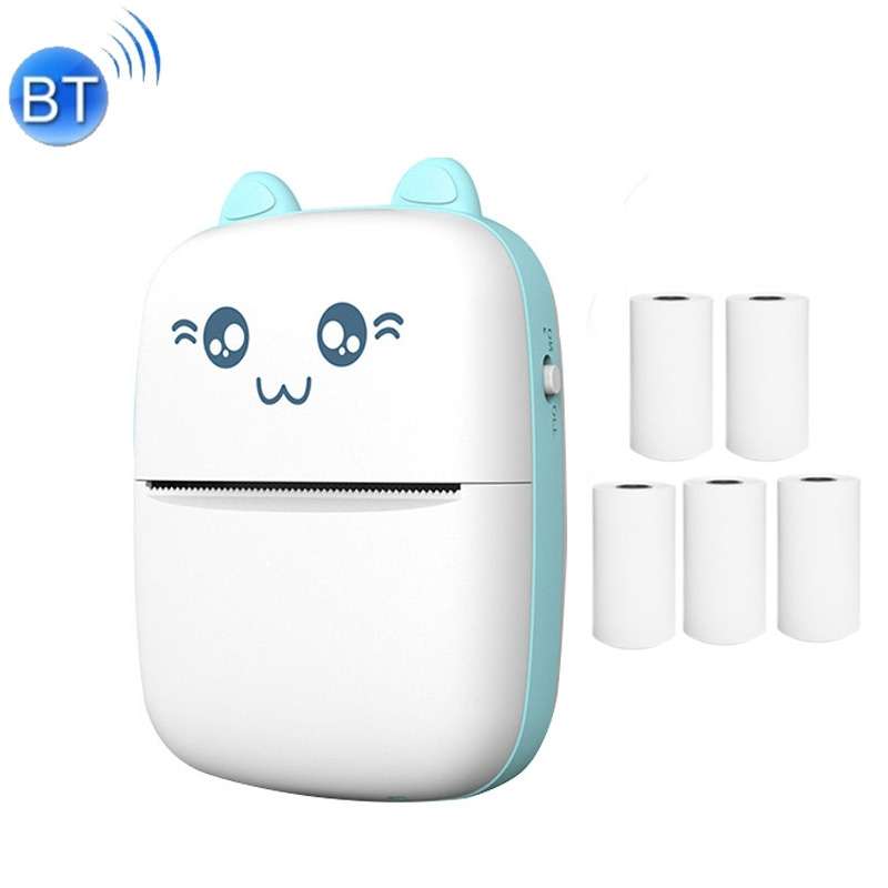 C9 Mini Bluetooth Wireless Thermal Printer With 5 Papers(Pink)