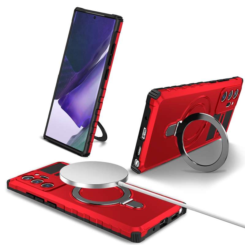 For Samsung Galaxy Note20 Ultra MagSafe Magnetic Holder Phone Case(Black)