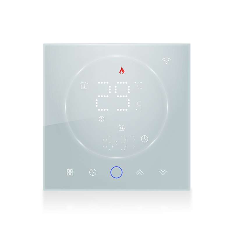 BHT-008GBL 95-240V AC 16A Smart Home Electric Heating LED Thermostat Without WiFi(Black)