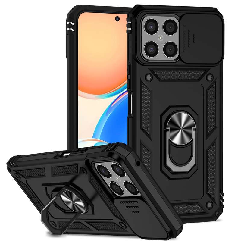 For Honor X8 Sliding Camshield Holder Phone Case(Rose Gold)