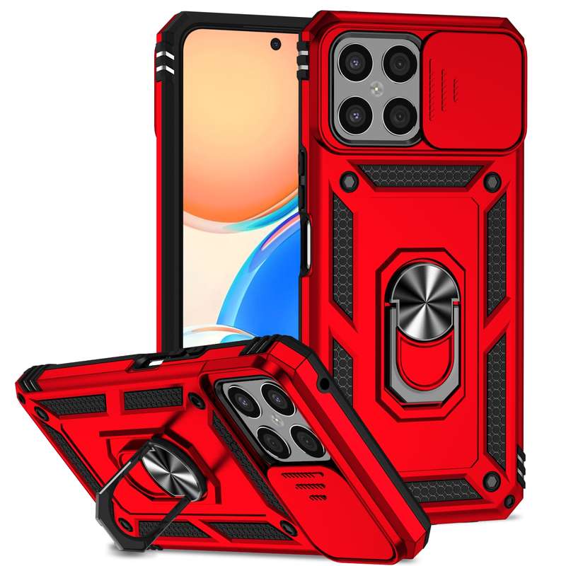 For Honor X8 Sliding Camshield Holder Phone Case(Rose Gold)