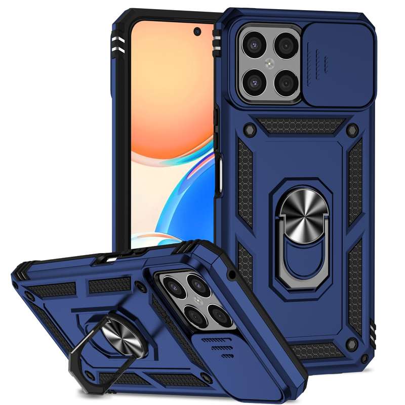 For Honor X8 Sliding Camshield Holder Phone Case(Rose Gold)