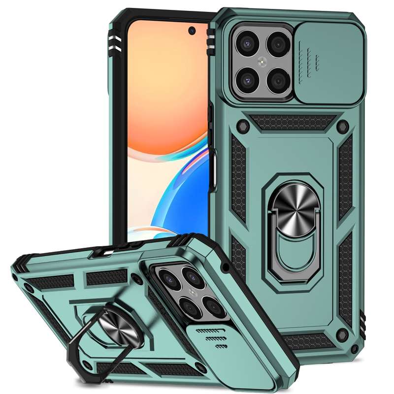 For Honor X8 Sliding Camshield Holder Phone Case(Rose Gold)