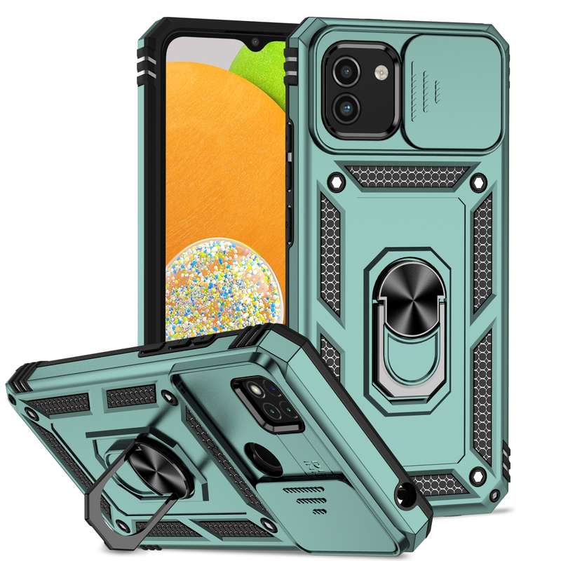 For Samsung Galaxy A03 Sliding Camshield Holder Phone Case(Black)