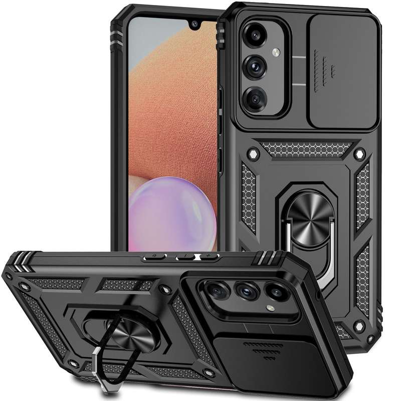 For Samsung Galaxy A34 5G Sliding Camshield Holder Phone Case(Silver)