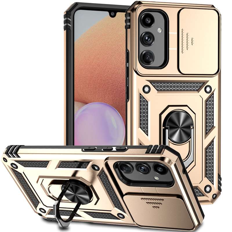For Samsung Galaxy A34 5G Sliding Camshield Holder Phone Case(Silver)