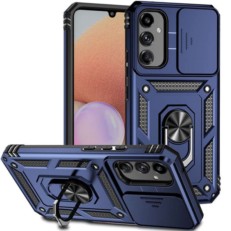 For Samsung Galaxy A34 5G Sliding Camshield Holder Phone Case(Silver)