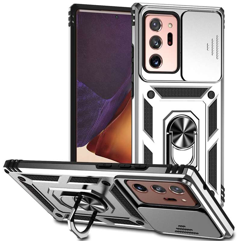 For Samsung Galaxy Note20 Ultra Sliding Camshield Holder Phone Case(Black)