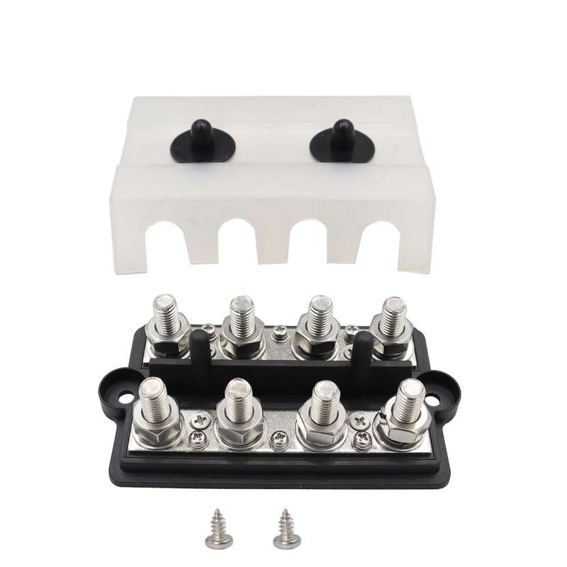 CP-3156 M8 RV Modified Yacht Double-row 4-way Busbar with Dust Cover