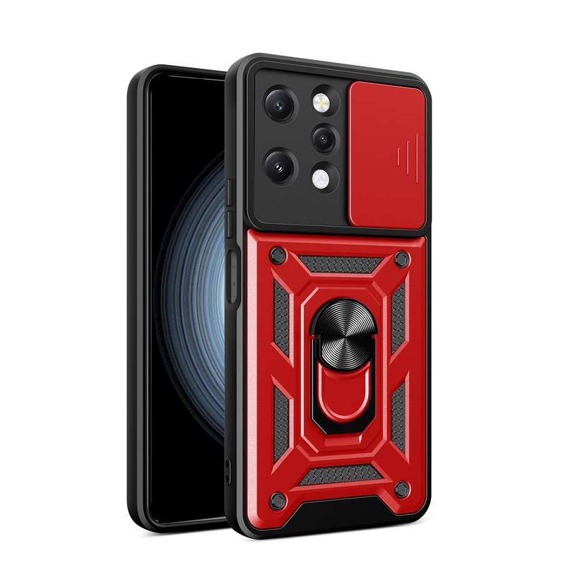 For Xiaomi Redmi 12 4G Sliding Camera Cover Design TPU Hybrid PC Phone Case(Silver)