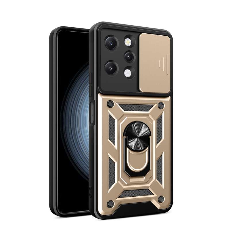 For Xiaomi Redmi 12 4G Sliding Camera Cover Design TPU Hybrid PC Phone Case(Silver)