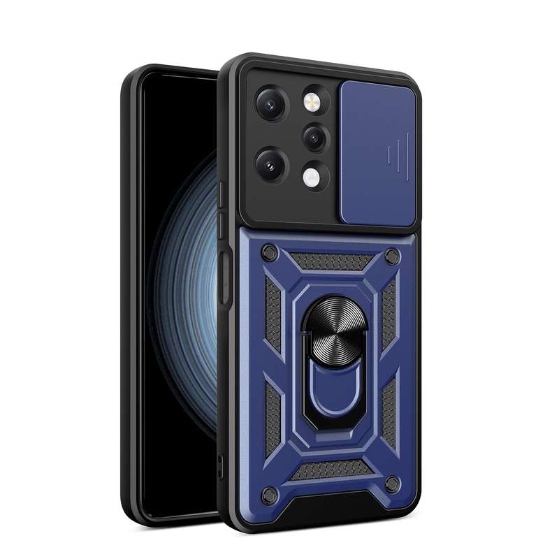 For Xiaomi Redmi 12 4G Sliding Camera Cover Design TPU Hybrid PC Phone Case(Silver)