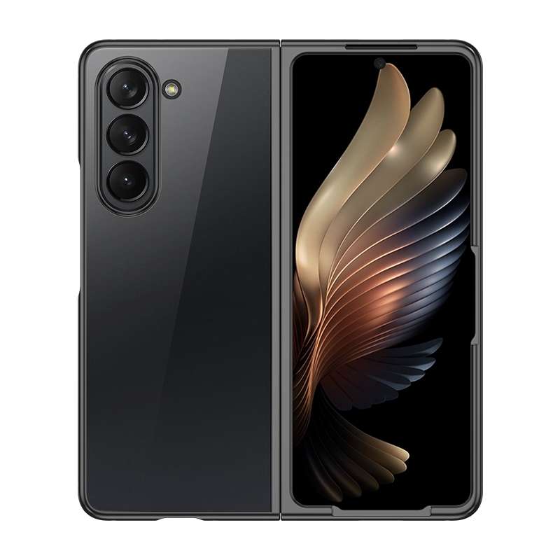 For Samsung Galaxy Z Fold5 5G Transparent Electroplating All-inclusive Folding Phone Case(Champagne