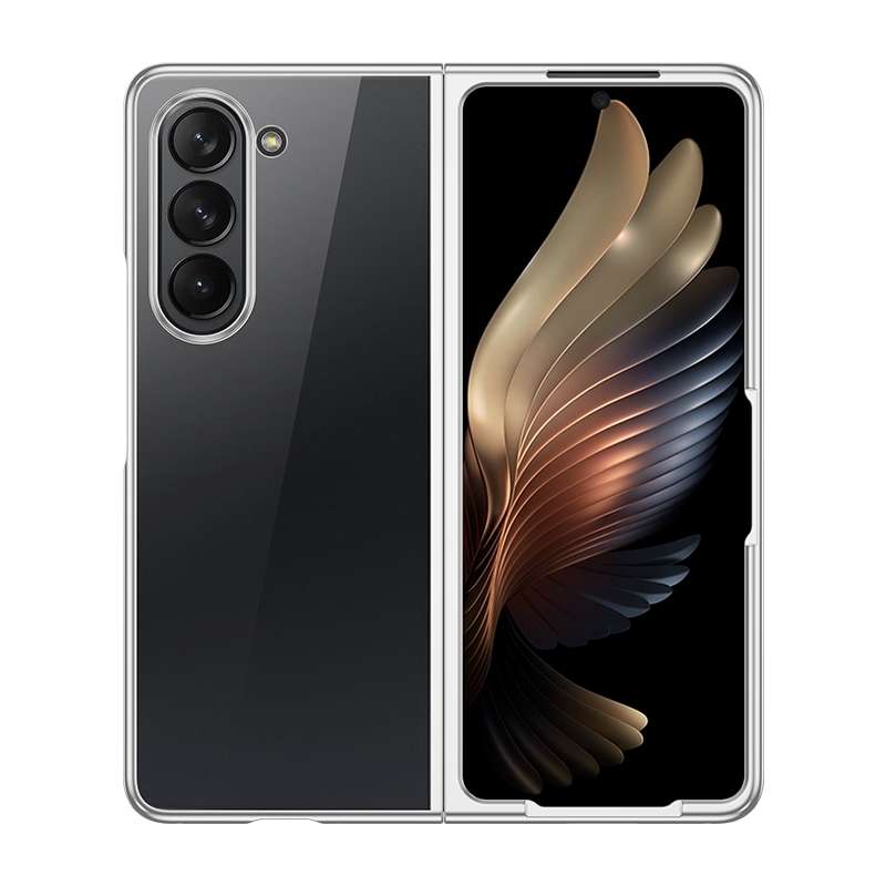 For Samsung Galaxy Z Fold5 5G Transparent Electroplating All-inclusive Folding Phone Case(Champagne