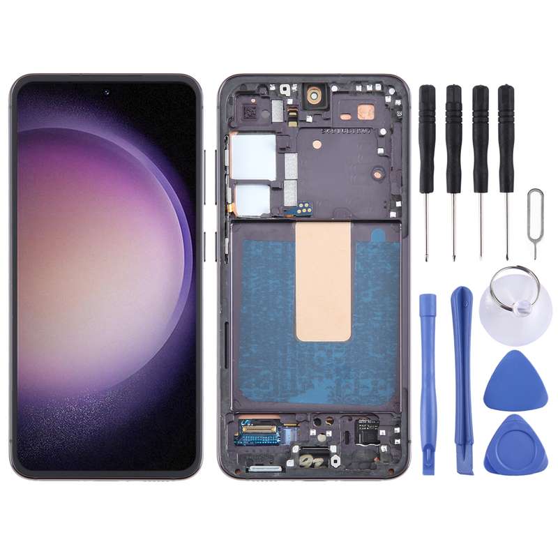 For Samsung Galaxy S23 SM-S911B EU Version Original LCD Screen Digitizer Full Assembly with Frame