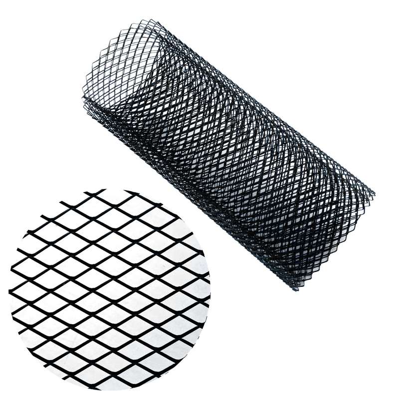 XH-6013 100x33cm Universal Car Grill Mesh Aluminum Alloy Grille Insert Bumper, Type:Small Hole(Black