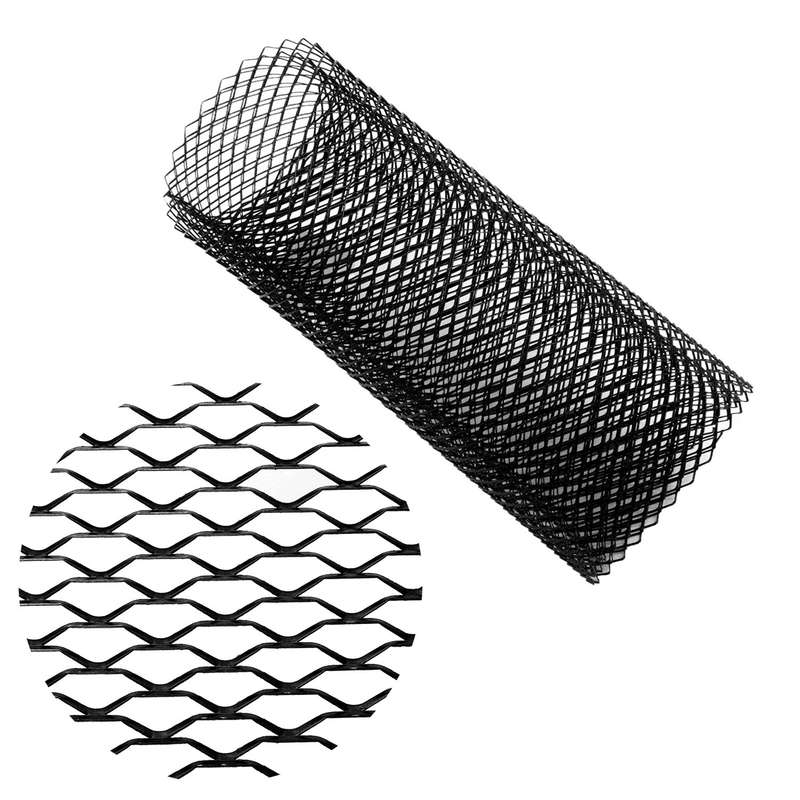 XH-6013 100x33cm Universal Car Grill Mesh Aluminum Alloy Grille Insert Bumper, Type:Large Hole(Black