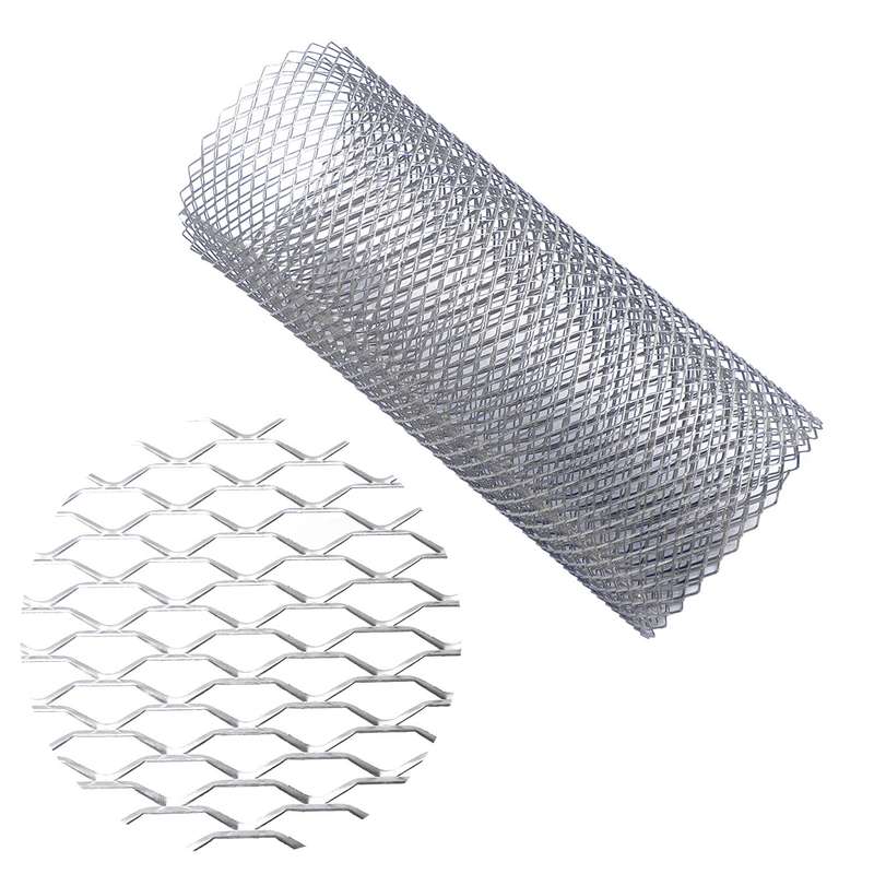 XH-6013 100x33cm Universal Car Grill Mesh Aluminum Alloy Grille Insert Bumper, Type:Large Hole(Silve