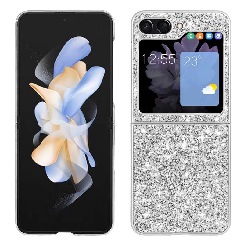 For Samsung Galaxy Z Flip5 5G Glitter Powder Shockproof TPU Phone Case(Blue)