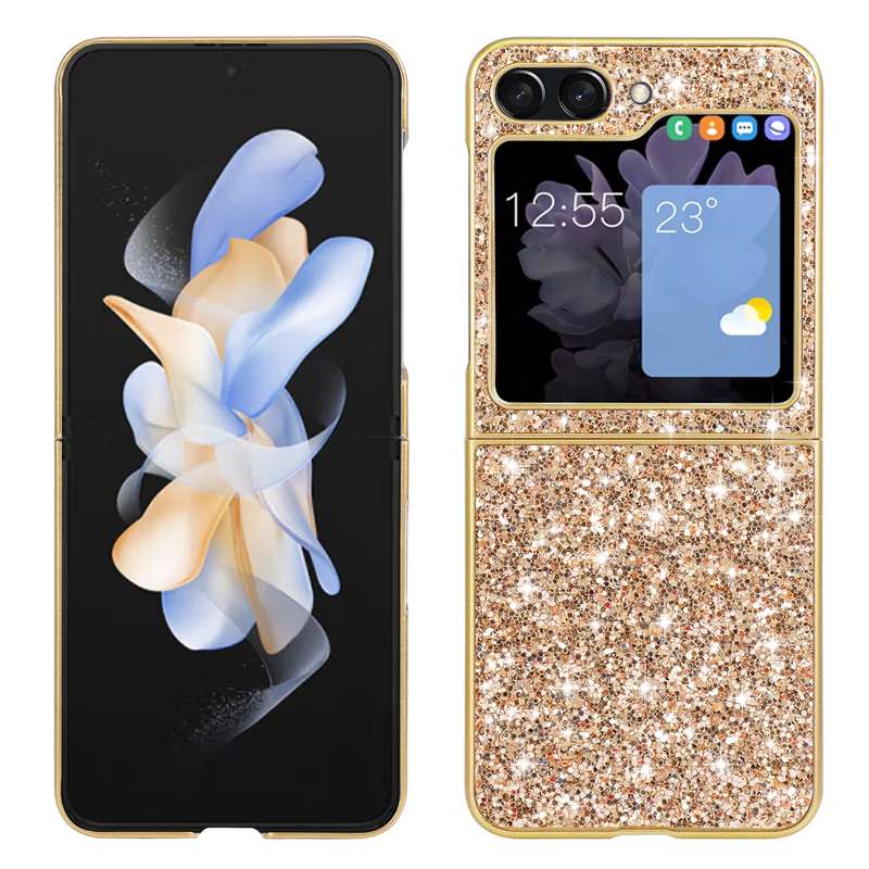 For Samsung Galaxy Z Flip5 5G Glitter Powder Shockproof TPU Phone Case(Blue)