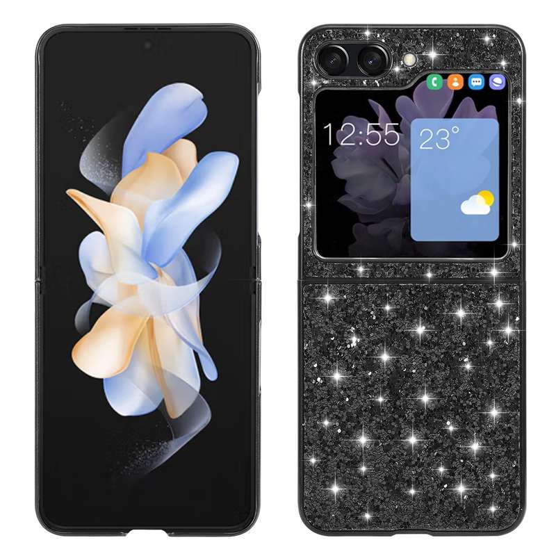 For Samsung Galaxy Z Flip5 5G Glitter Powder Shockproof TPU Phone Case(Blue)