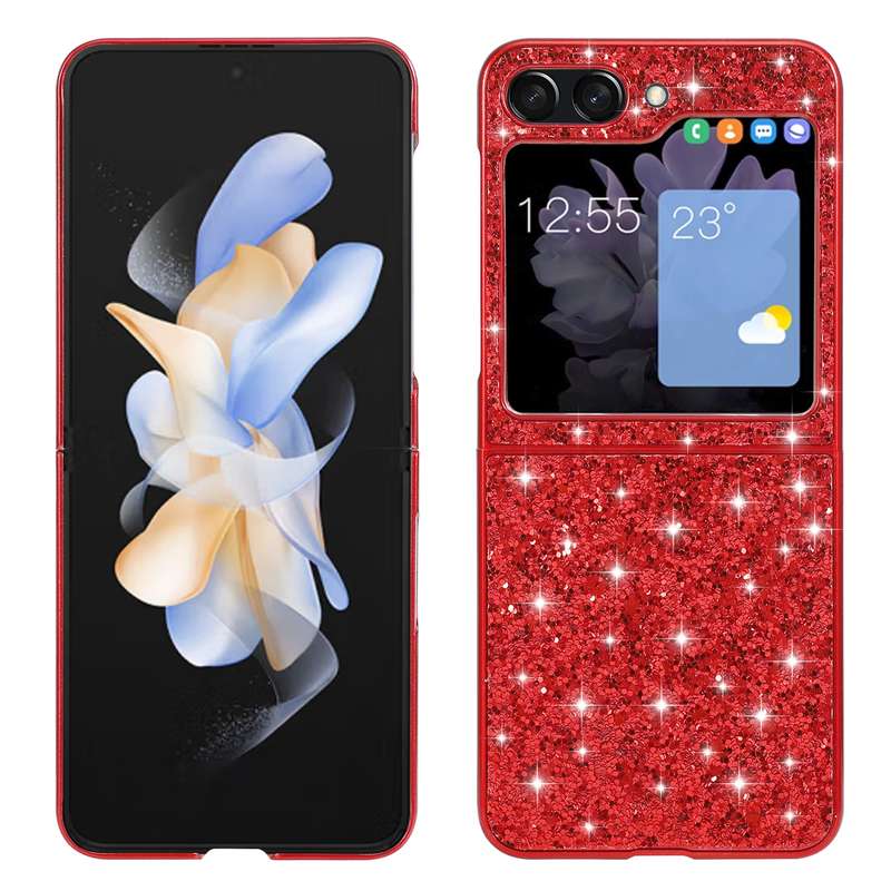 For Samsung Galaxy Z Flip5 5G Glitter Powder Shockproof TPU Phone Case(Blue)