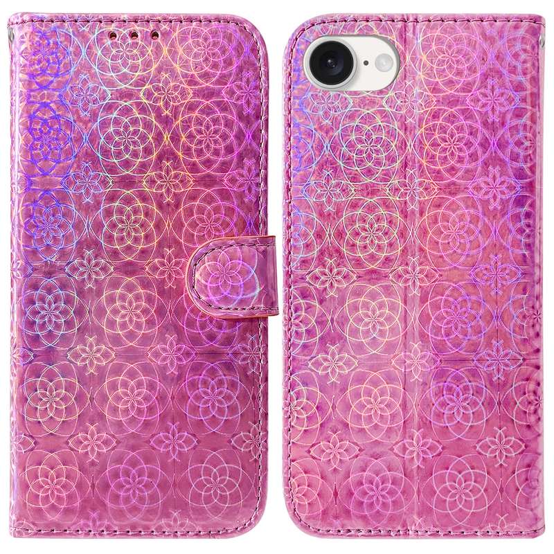 For iPhone SE 2024 Colorful Magnetic Buckle Leather Phone Case(Pink)