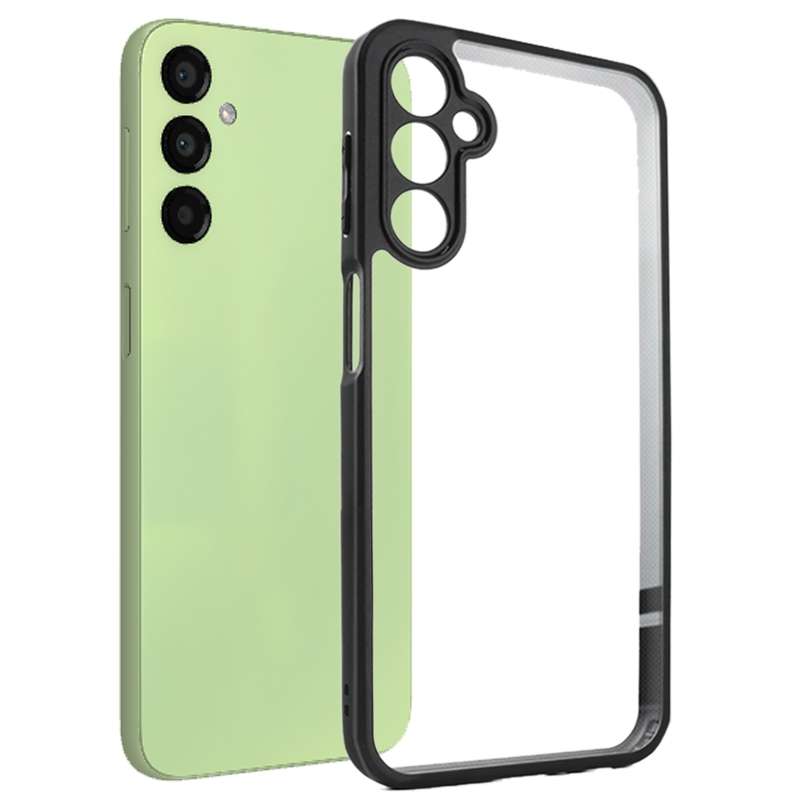 For Samsung Galaxy A24 4G Frosted TPU + Transparent PC Phone Case(Black)