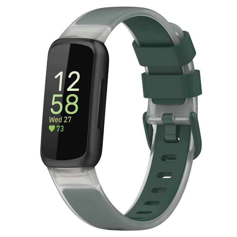 For Fitbit Inspire 3 Two Color Transparent Silicone Watch Band(Starlight Color)