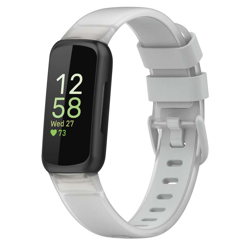 For Fitbit Inspire 3 Two Color Transparent Silicone Watch Band(Starlight Color)