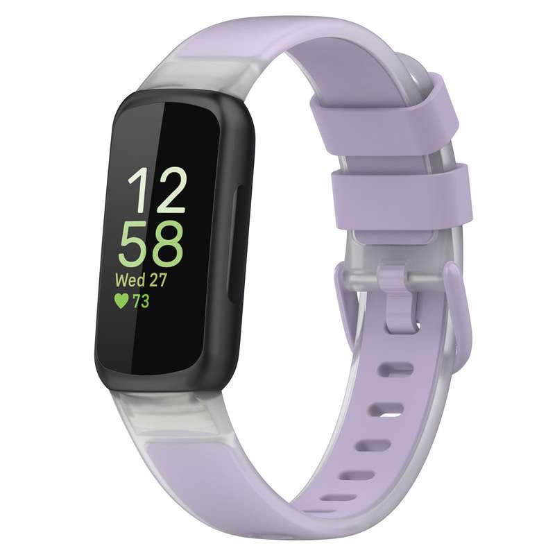 For Fitbit Inspire 3 Two Color Transparent Silicone Watch Band(Starlight Color)