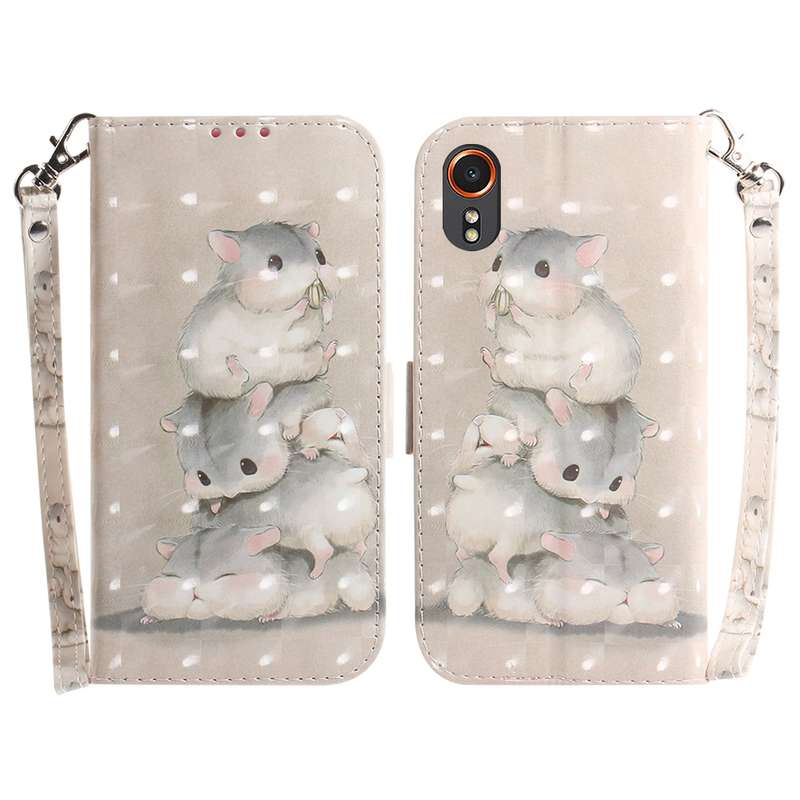 For Samsung Galaxy Xcover7 3D Colored Horizontal Flip Leather Phone Case(Squirrels)
