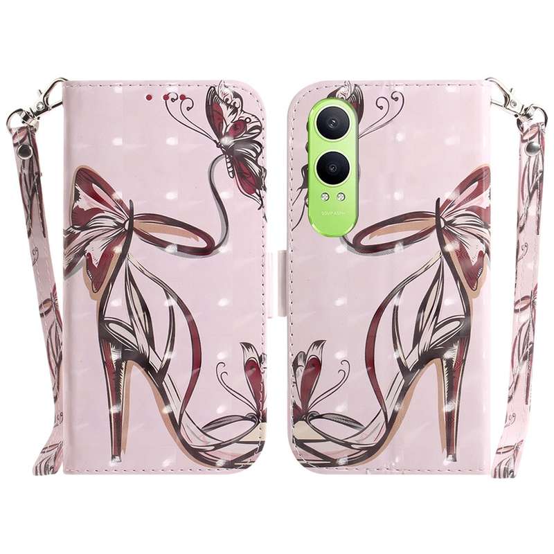 For OPPO K12x 3D Colored Horizontal Flip Leather Phone Case(Butterfly High-heeled)