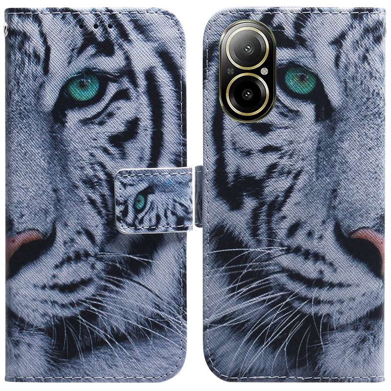 For Realme C67 4G Global Coloured Drawing Flip Leather Phone Case(Tiger)