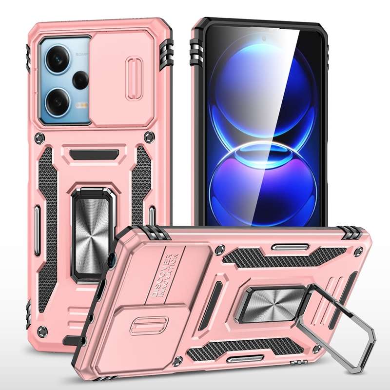 For OPPO Reno7 4G Armor PC + TPU Camera Shield Phone Case(Black)