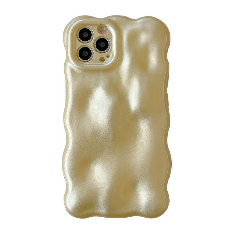 For iPhone 15 Pro Wave Bubbles TPU Phone Case(Painted Pink)