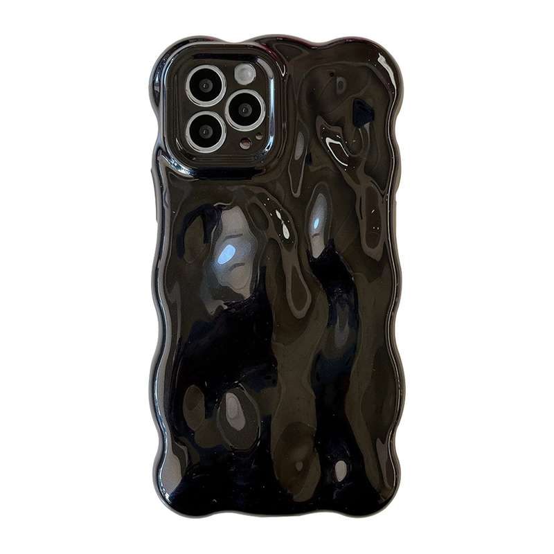 For iPhone 15 Pro Wave Bubbles TPU Phone Case(Painted Pink)