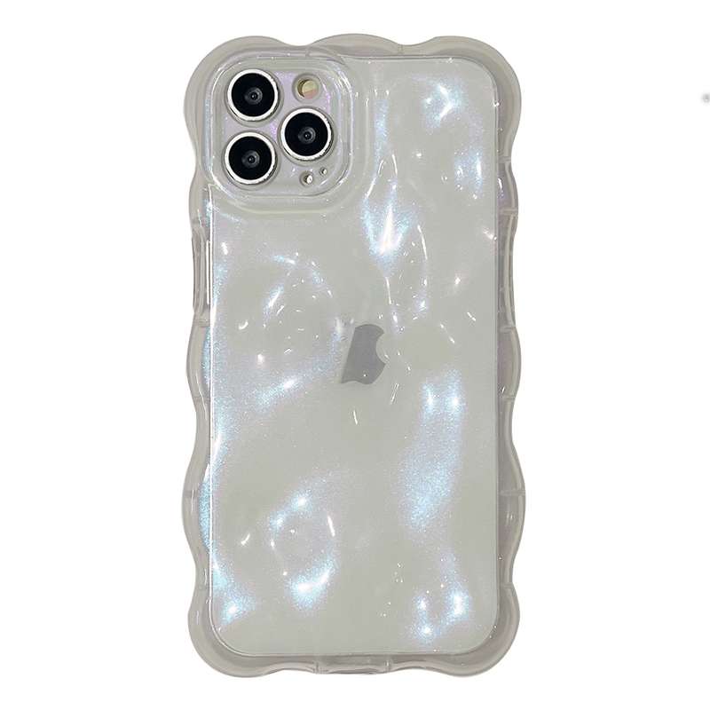 For iPhone 15 Pro Wave Bubbles TPU Phone Case(Painted Pink)