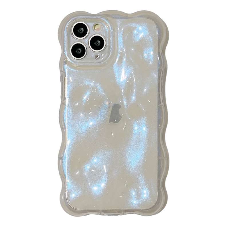 For iPhone 15 Pro Wave Bubbles TPU Phone Case(Painted Pink)